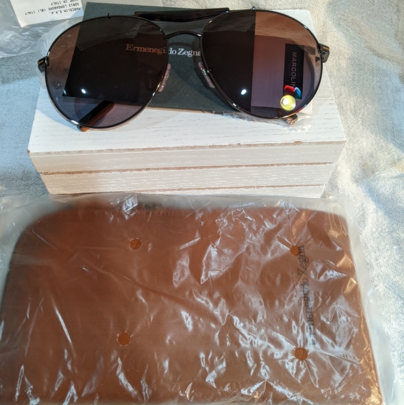 Ermenegildo Zegna EZ0154 12F Shiny Dark Ruthenium/Gradient Brown - Picture 2 of 6